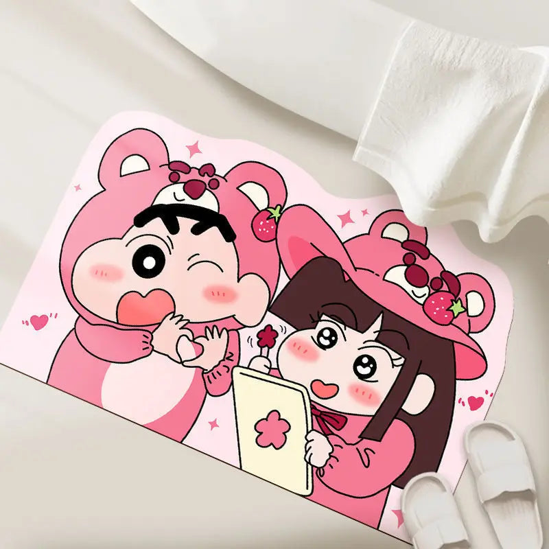 Cartoon Anime Quick Dry Water Absorbent Bath Mat Soft Comfortable Home Mat