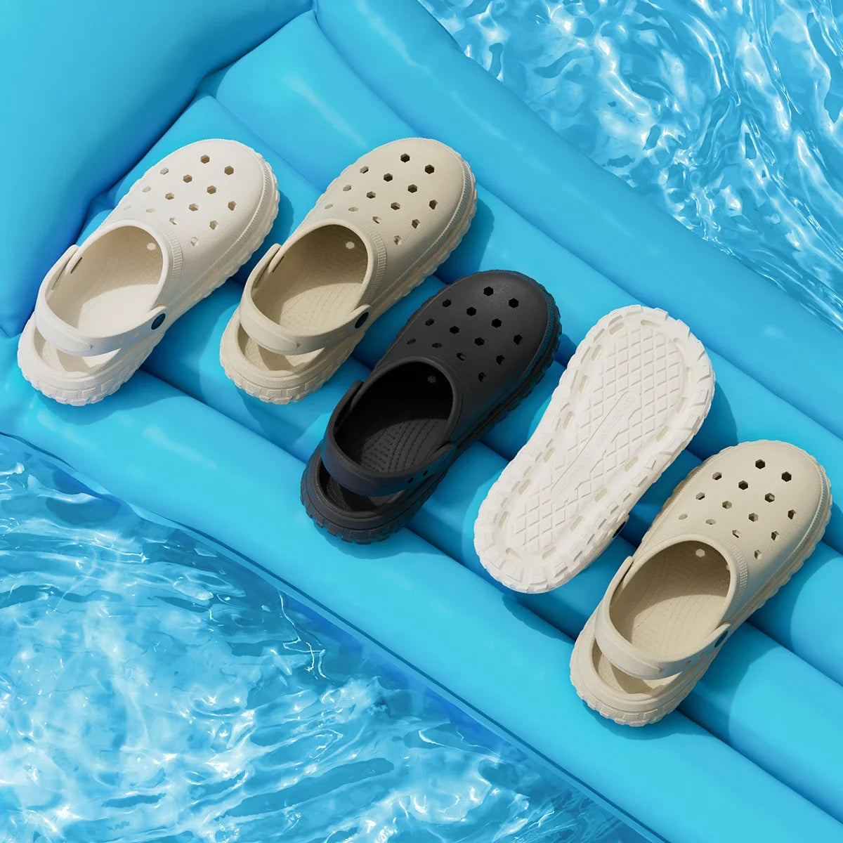 Thick Sole EVA Clogs Non Slip Waterproof Beach Pool Slippers Comfortable Indoor Outdoor Sandals for Men Women