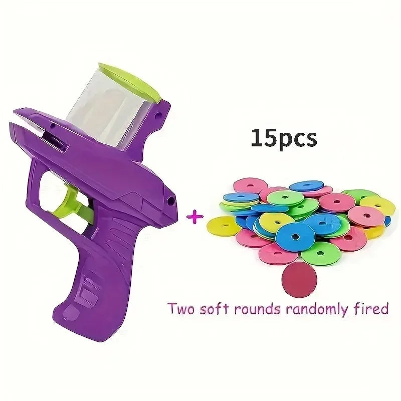 Interactive Cat Toy Foam Disc Launcher with 15pcs Reusable Discs