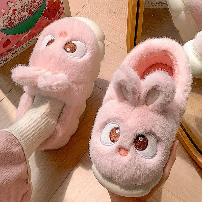 Women Winter Cotton Slippers Warm Plush Indoor Home Shoes