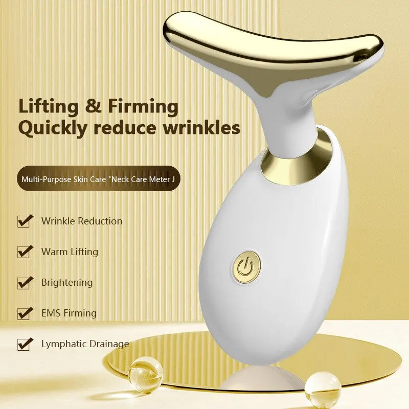 Electric Face & Neck Massager Lifting Firming Beauty Device Facial Skin Tightening Vibration Massage Tool Portable Skincare