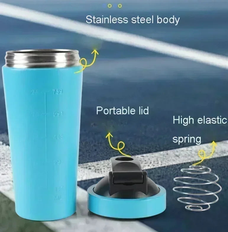 Stainless Steel Protein Shaker Bottle 500ml–750ml – Leakproof Gym Shaker Cup for Fitness & Sports Drinks