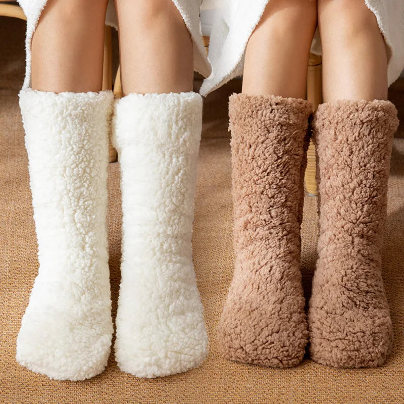 Women’s Thermal Velvet Slipper Socks Warm Non Slip Winter Home Socks