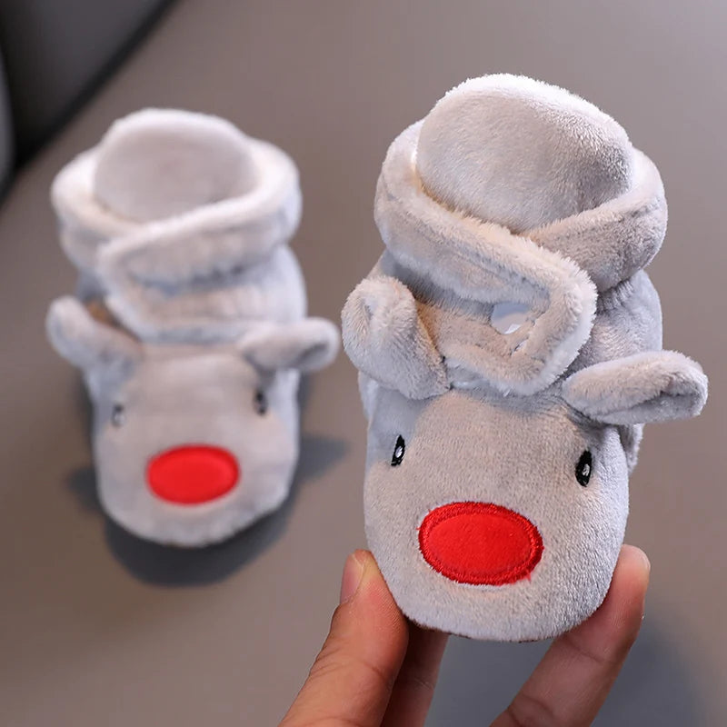 Baby Boys Girls Cute Cartoon Winter Booties Warm Non Slip First Walker Shoes