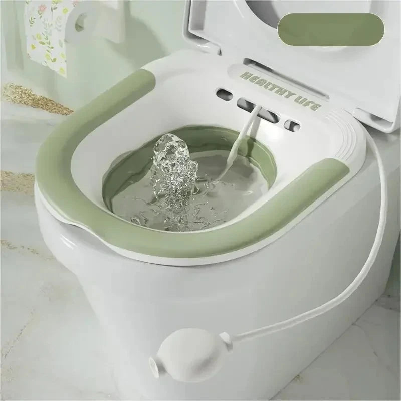 Portable Foldable Sitz Bath Basin for Toilet Pregnancy Hemorrhoid Care