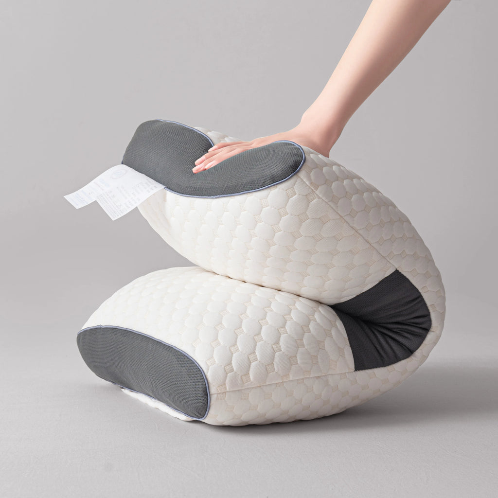 2pcs Ergonomic Neck Support Pillows Adjustable Orthopedic Contour Sleeping Pillow