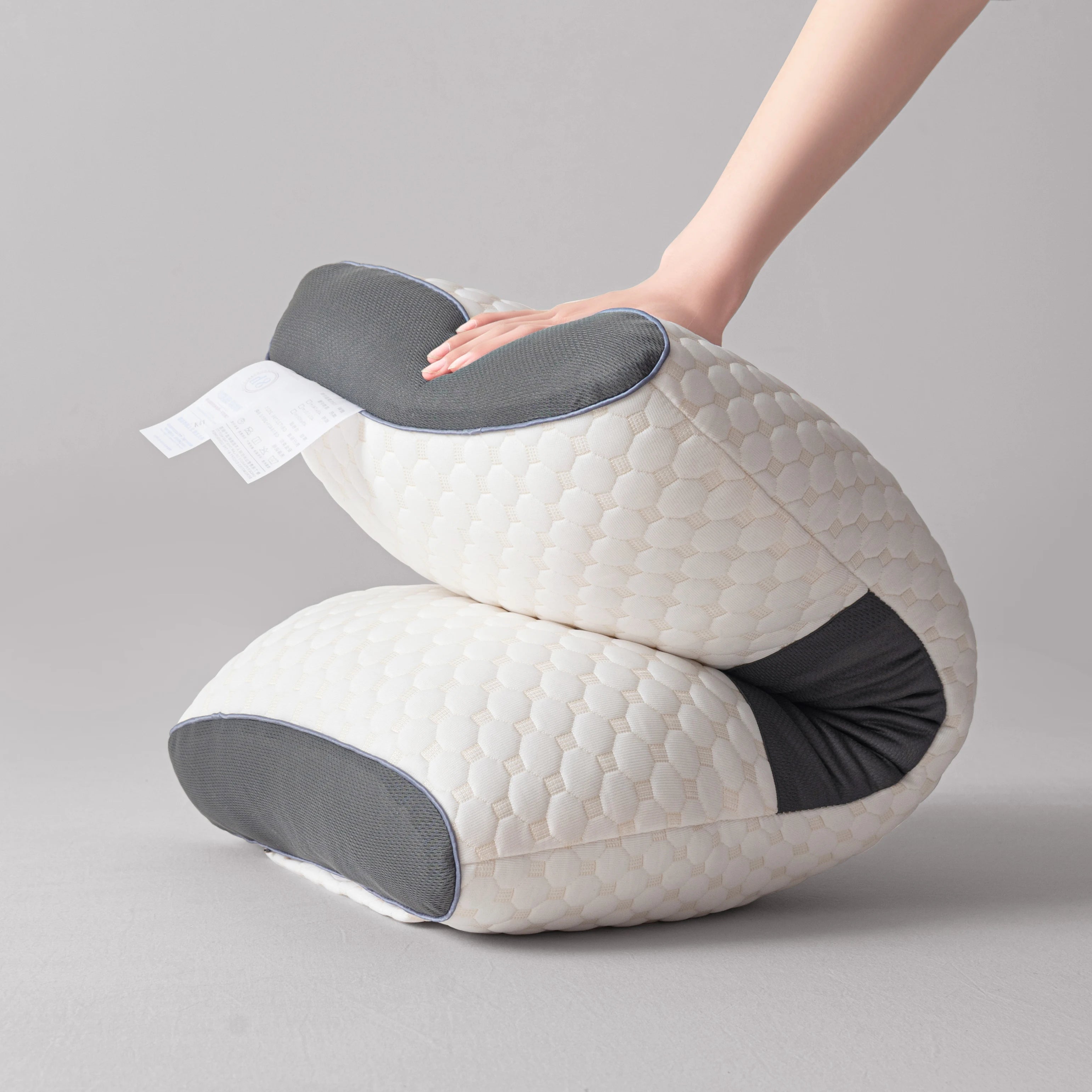 2pcs Ergonomic Neck Support Pillows Adjustable Orthopedic Contour Sleeping Pillow
