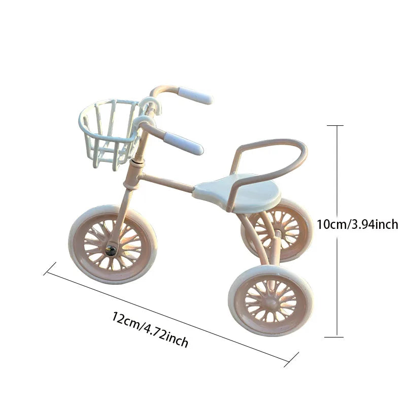Miniature Iron Tricycle Realistic Bicycle Accessory Home Decor Gift