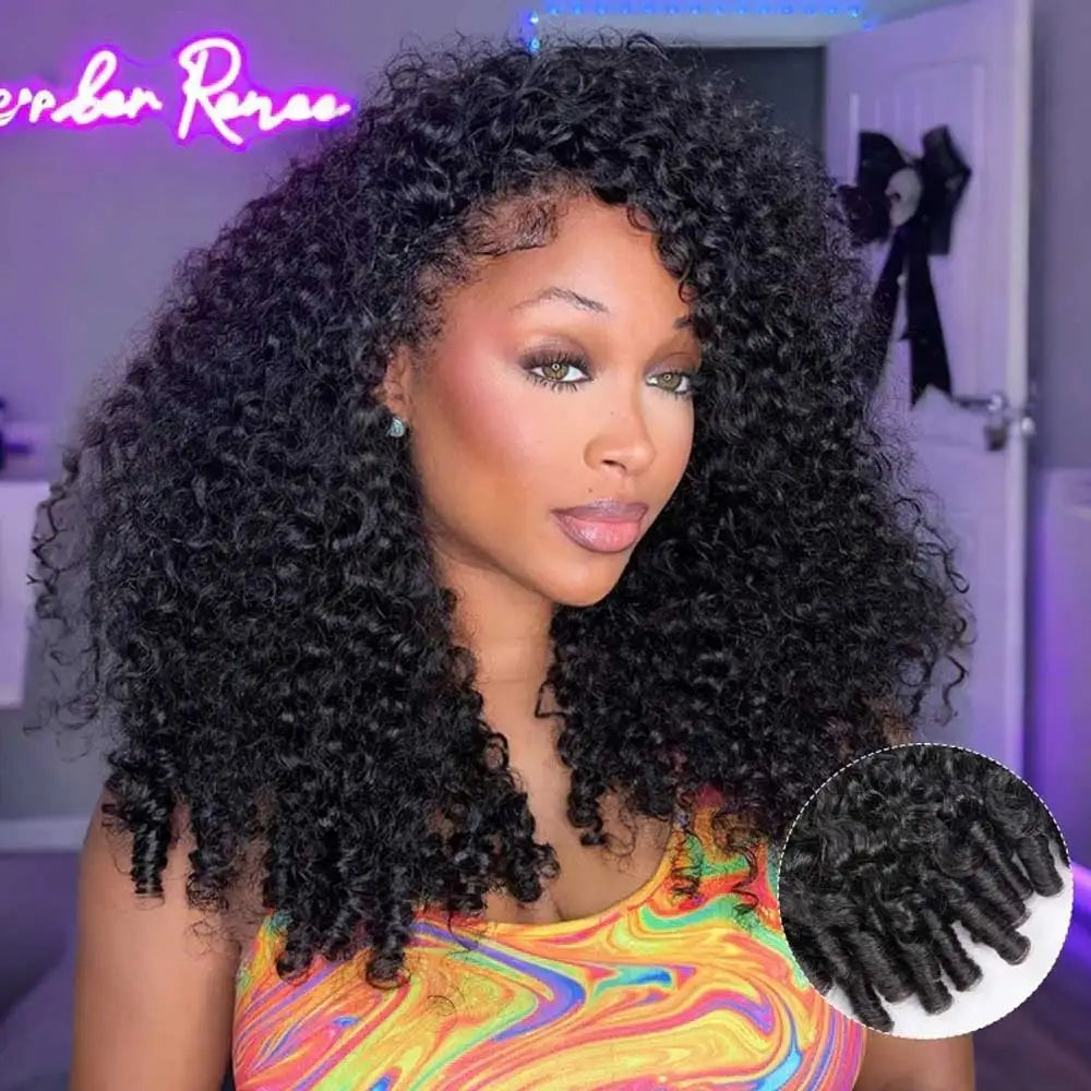 Burmese Curly Human Hair Wig – HD Lace Front Wig with Pre-Plucked Hairline