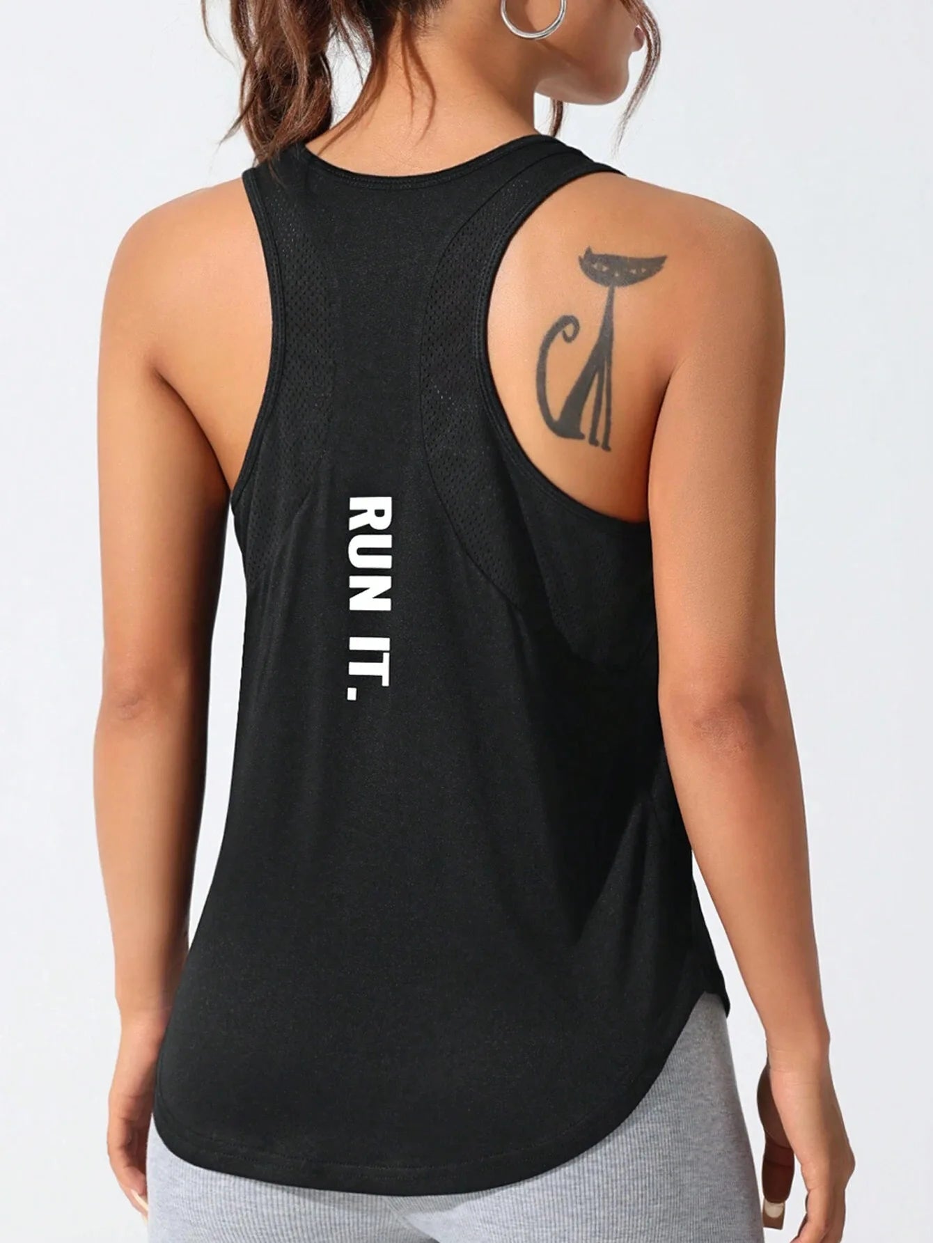 Women Quick Dry Gym Tank Top Breathable Mesh Workout Yoga Vest Sleeveless Fitness Shirt