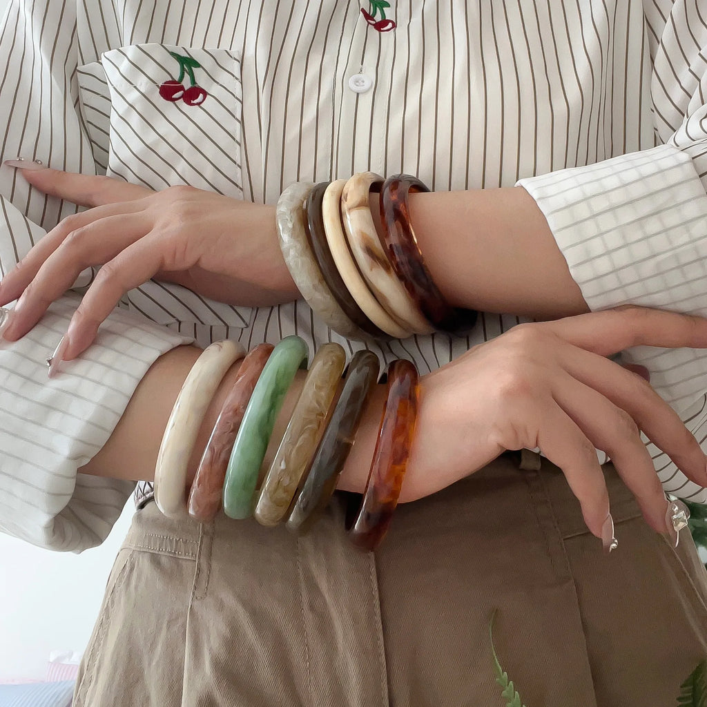 Resin Bracelet for Women Vintage Acrylic Korean Style Elegant Simple Jewelry