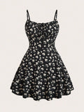 Women’s Floral Sleeveless Spaghetti Strap Camisole Dress