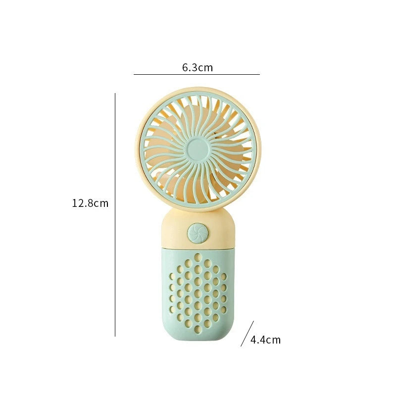 Mini USB Handheld Portable Fan Cute Cartoon Charging Fan Pocket Size