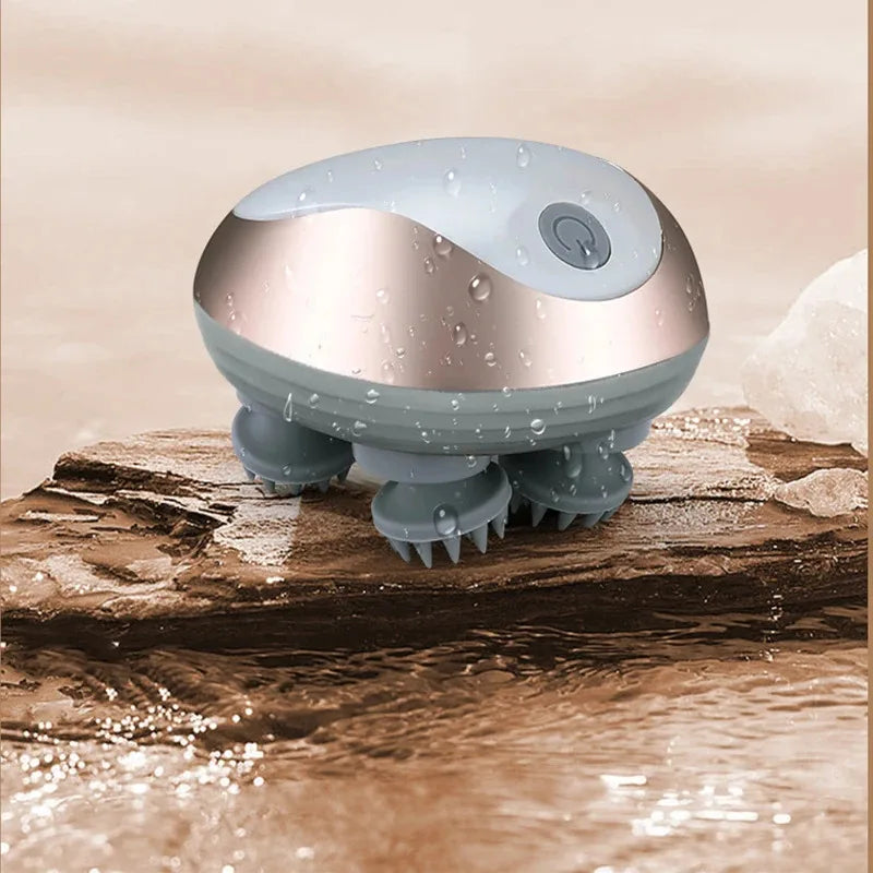 Mini Electric Scalp Massager Magnetic Rechargeable Deep Kneading Relaxation
