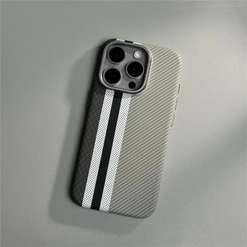 Geometric Carbon Fiber 3D Magnetic Hard iPhone Case