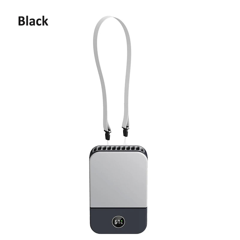 Portable Waist Neck Fan Bladeless USB Rechargeable Air Cooler 3 Speed Mini Fan