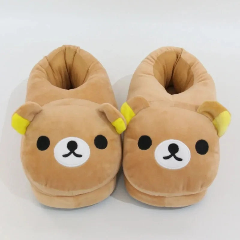 Cute Bear Cotton Slippers Warm Indoor Home Shoes