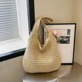 Woven Rattan Shoulder Bag for Women Large Capacity Beach Tote