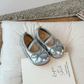 Girls Bow Leather Shoes Soft Sole Princess Flats for Kids