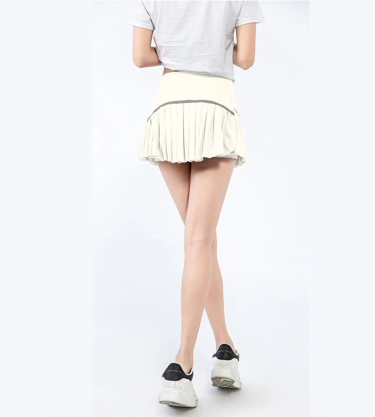 Women Pleated Tennis Skirt with Shorts Breathable Running Fitness Skort