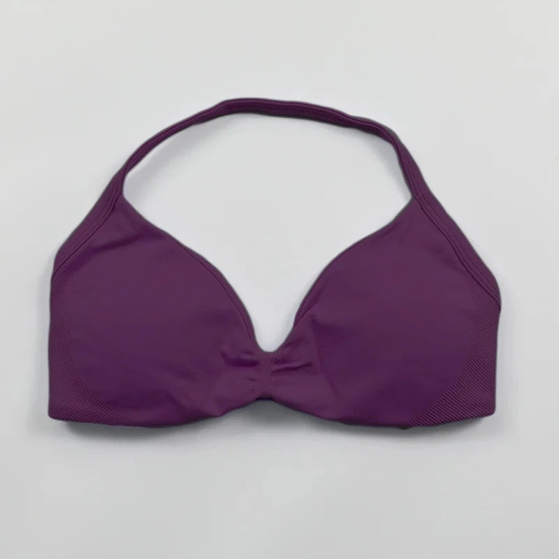 Women Seamless Strappy Sports Bra Push Up Gym Yoga Fitness Top