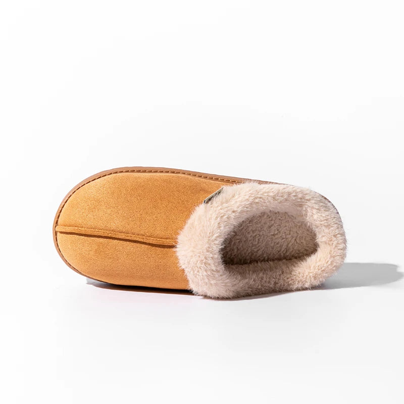 Fluffy Slippers Winter Warm Plush Indoor Shoes Non Slip EVA Thick Sole Home Slippers Women Men