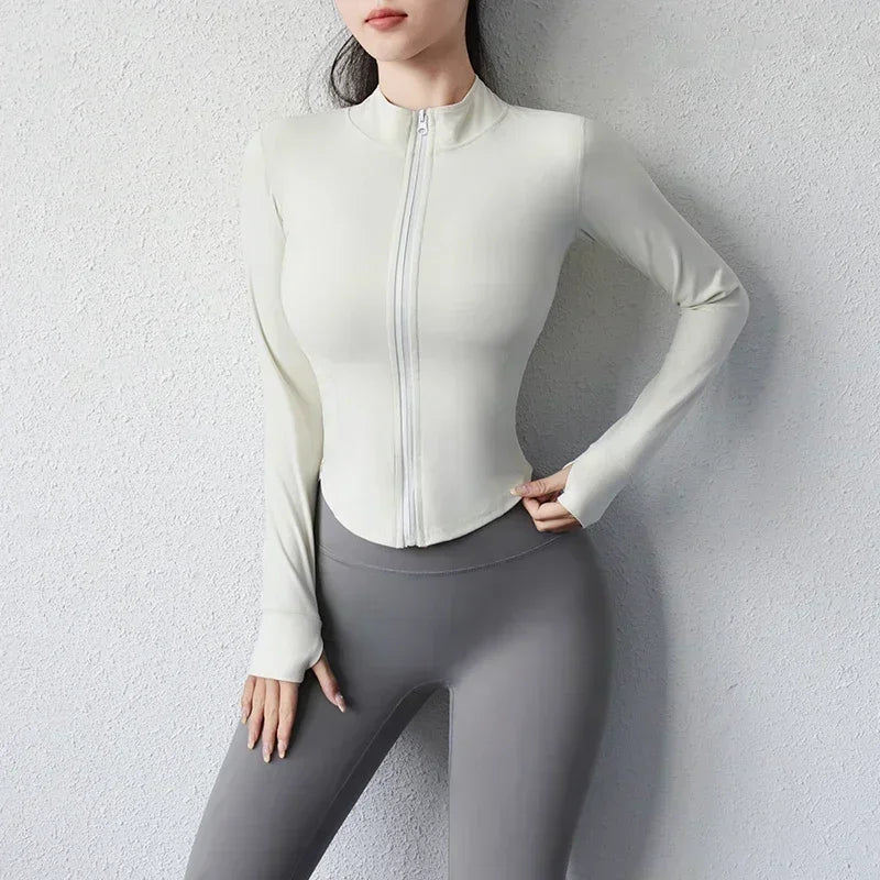 Women Quick Dry Sports Jacket Slim Fit Yoga Running Top