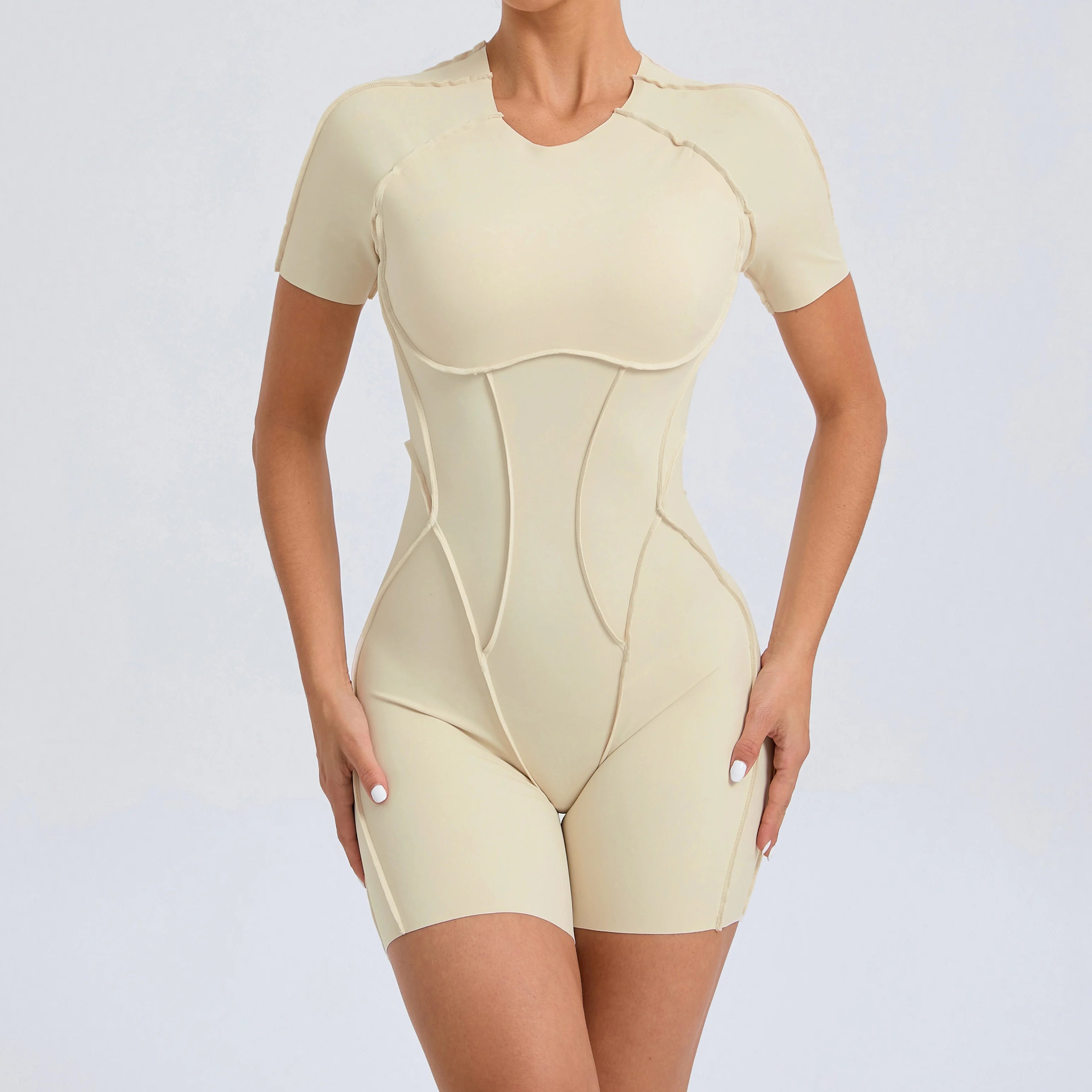 Women Backless Gym Jumpsuit Scrunch Yoga Sports Romper Fitness Outfit