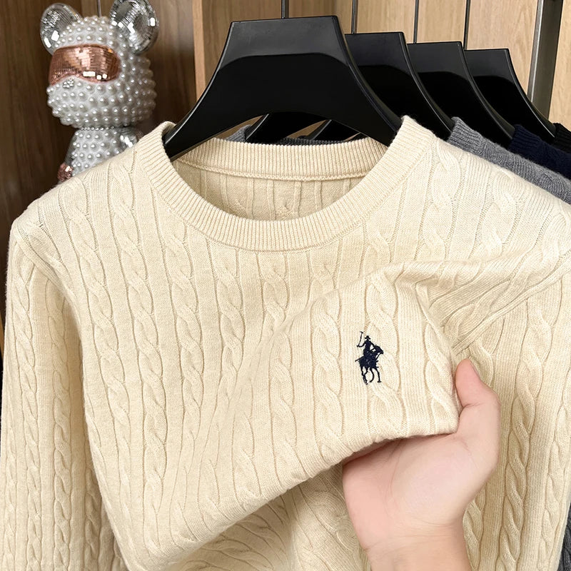 Women Embroidered Knit Sweater Long Sleeve Solid Color Spring Autumn Pullover Top