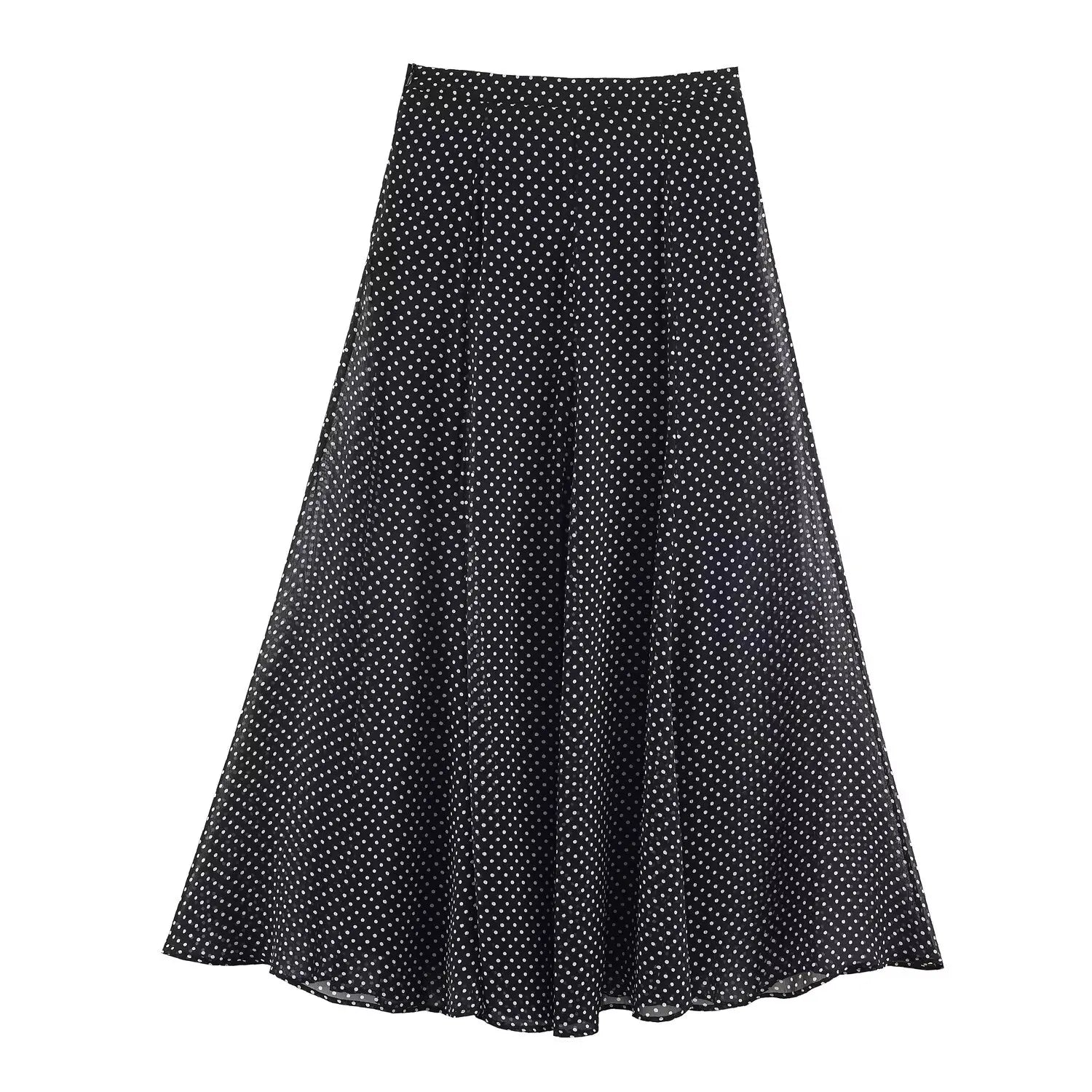 Polka Dot Midi Skirt Set for Women Bow Tie 2 Piece Outfit