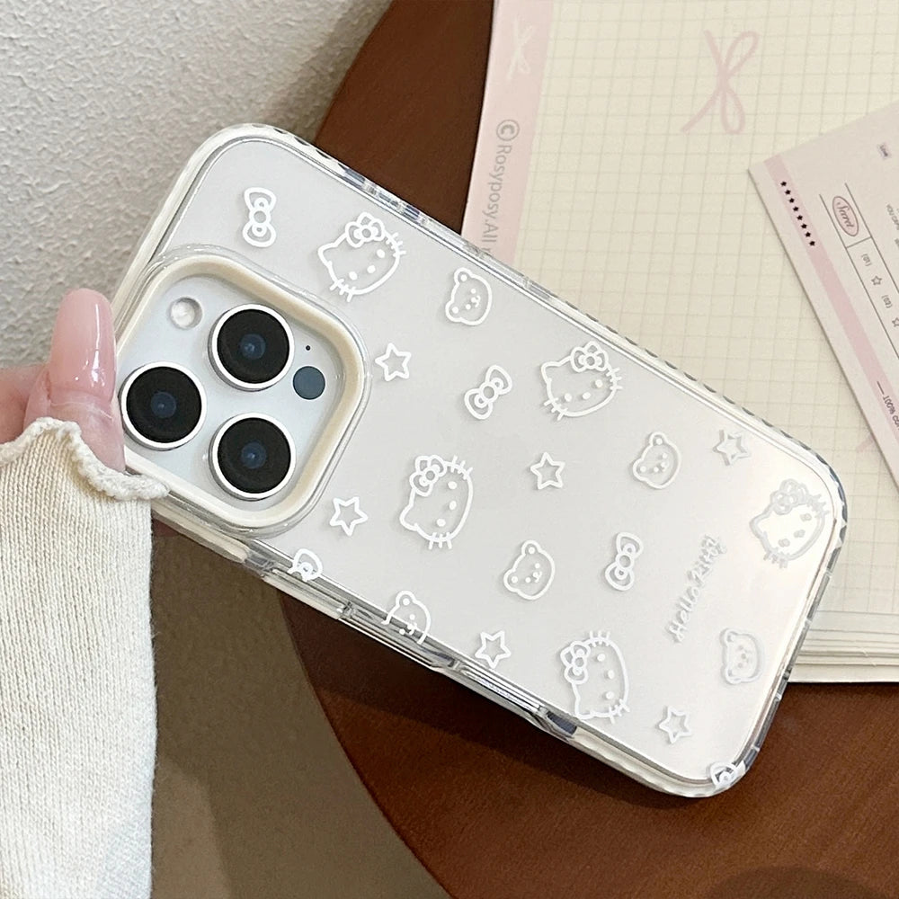 Transparent Bow Hello Kitty Shockproof iPhone Case