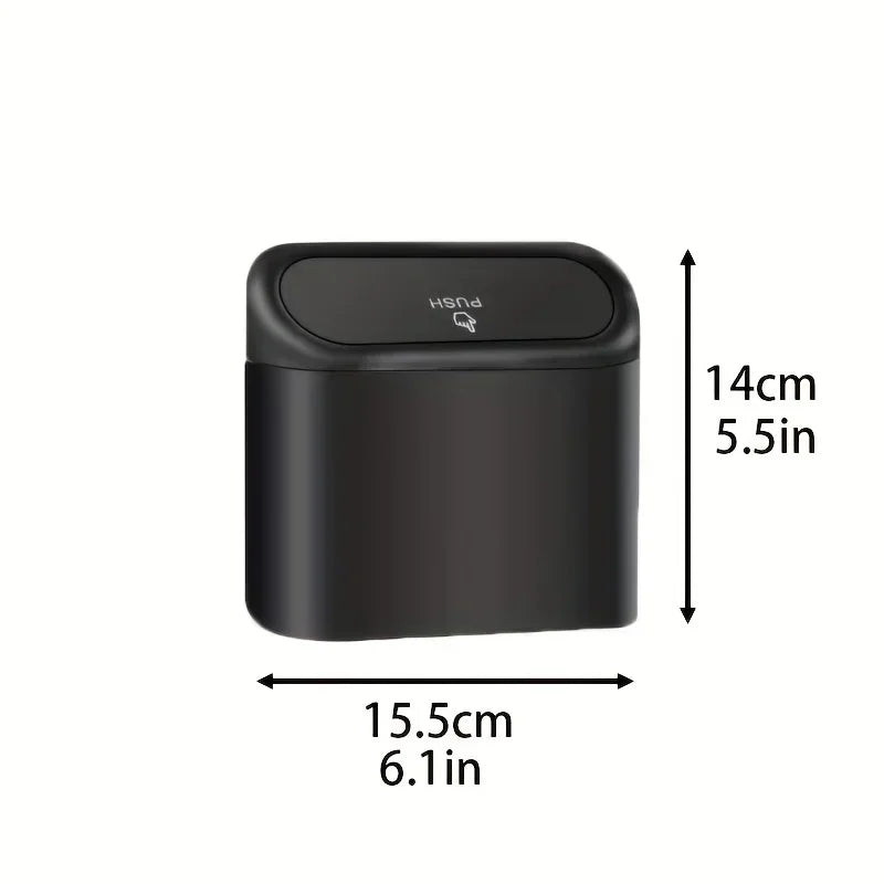 Car Trash Can with Lid Leak Proof Mini Car Bin Includes Garbage Bags