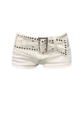 Women White Denim Y2K Low Waist Mini Shorts Vintage Harajuku Cowboy Style Shorts