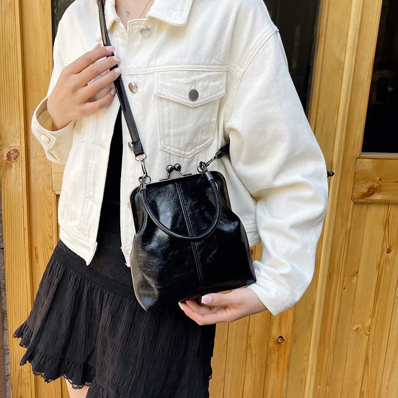 Women Vintage Brown PU Leather Shoulder Bag Designer Crossbody Handbag Shell Purse