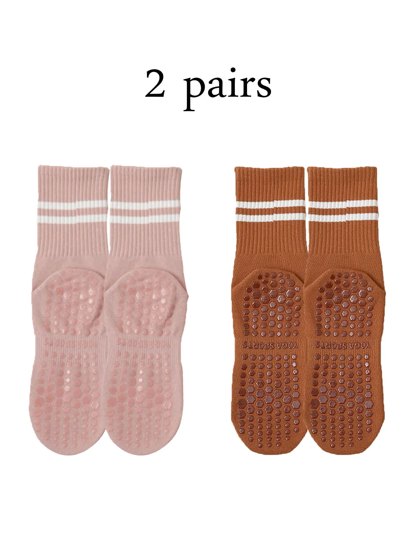 Women Pilates Yoga Grip Socks Non Slip Barre Socks 4 Pairs Set