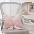Pink Bow Faux Rabbit Fur Cushion Pillow for Sofa Car Seat Decor