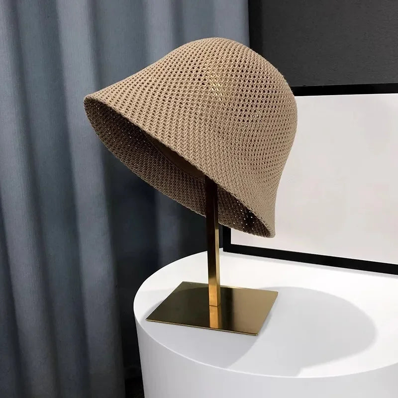 Women Hollow Bucket Hat Breathable Summer Beach Fisherman Cap