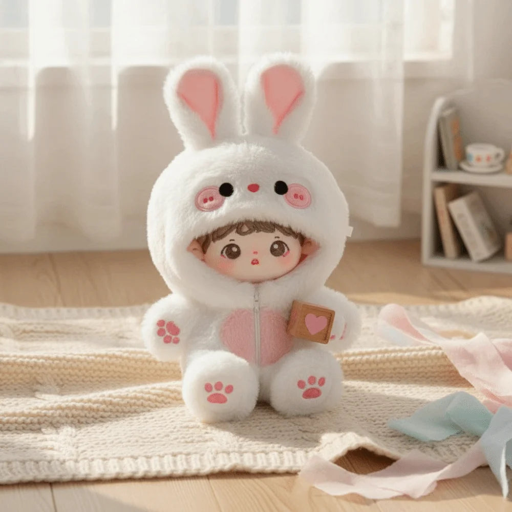 20cm Cotton Doll Animal Onesie Outfit Fox Bunny Costume Clothes