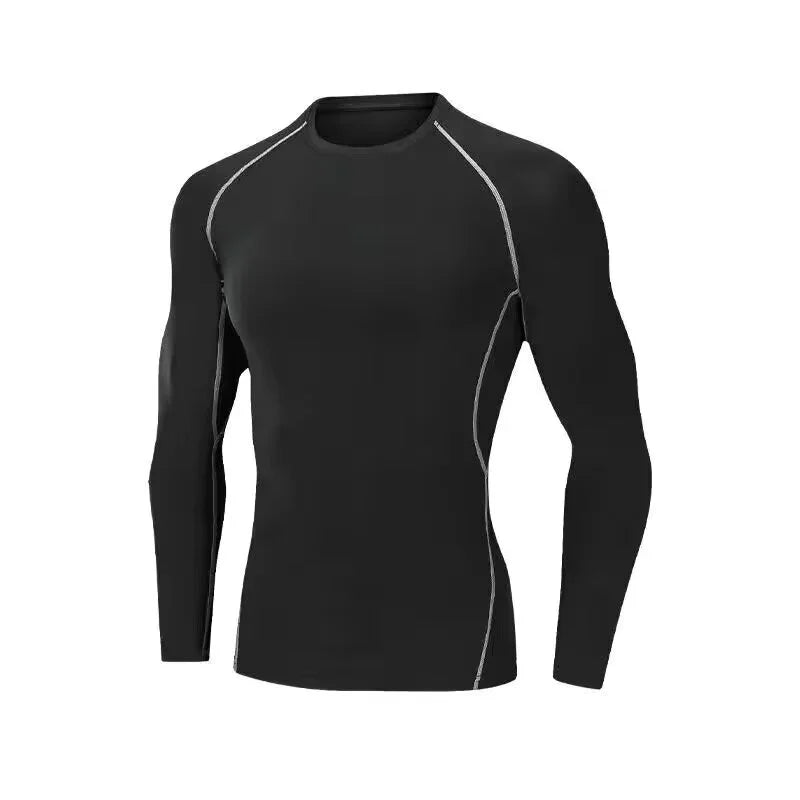 Men Compression Running T Shirt Quick Dry Gym Fitness Training Sport Tee