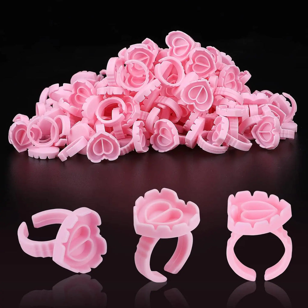 Disposable Glue Ring Cup – Eyelash Extension Adhesive Holder Finger Ring for Lash Artists