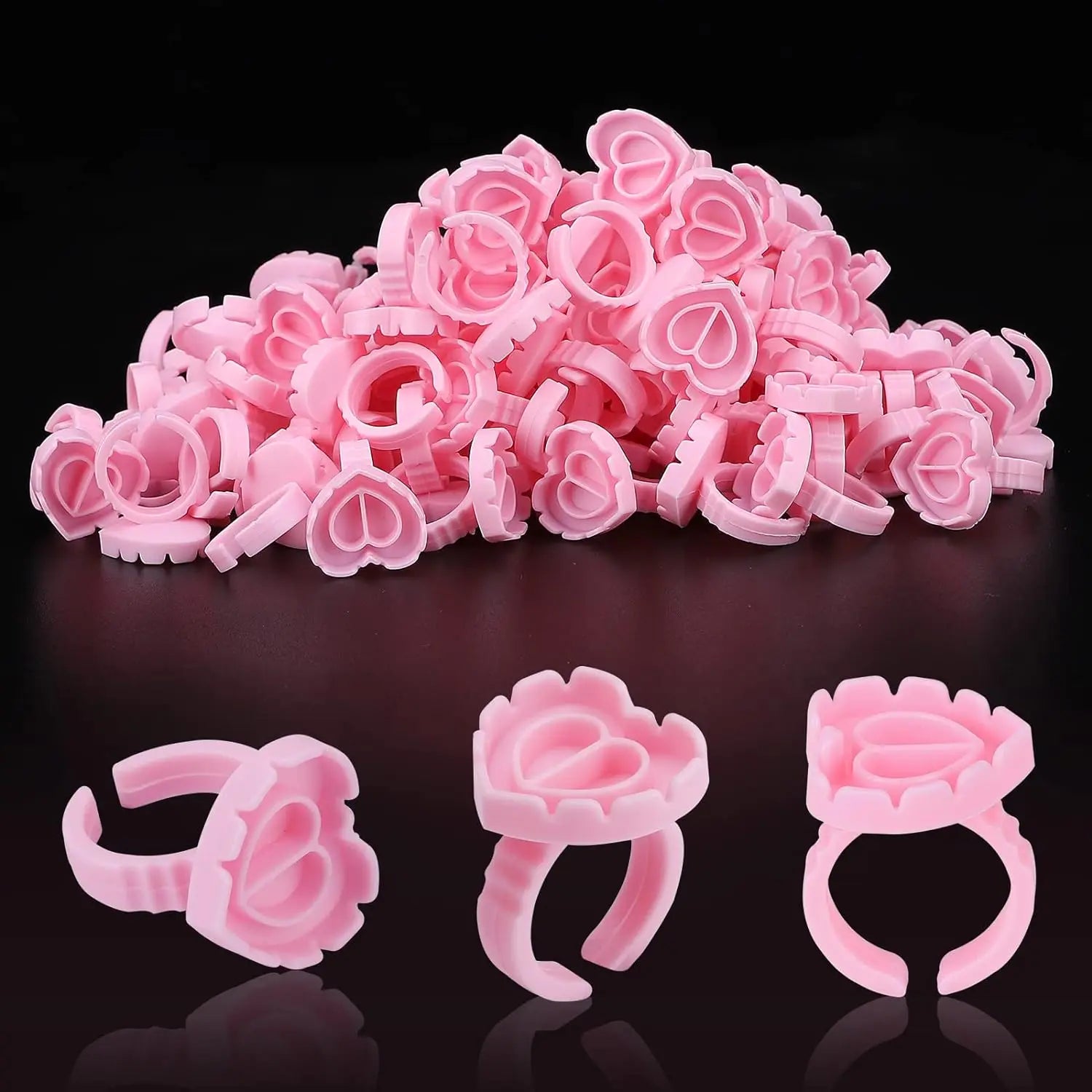Disposable Glue Ring Cup – Eyelash Extension Adhesive Holder Finger Ring for Lash Artists