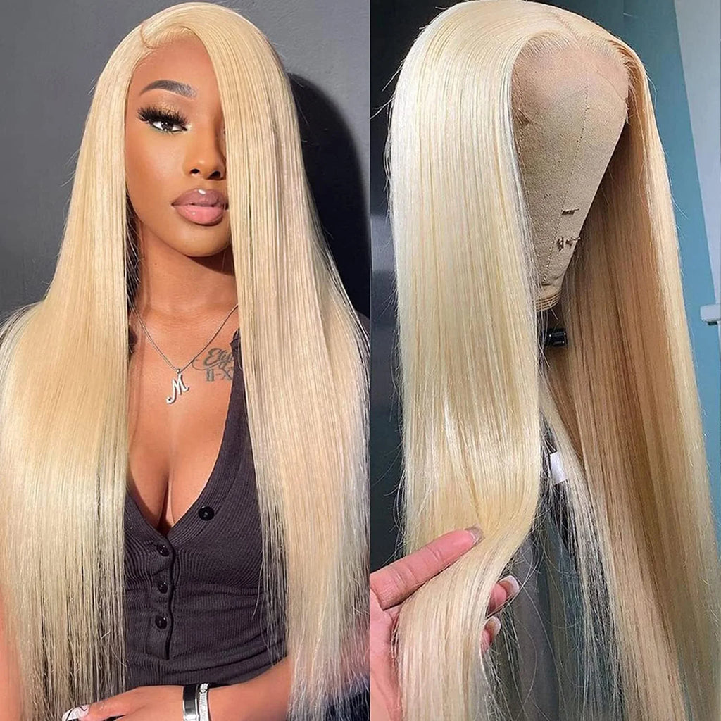 613 Blonde Wig – Straight HD Lace Front Human Hair Wig for Women