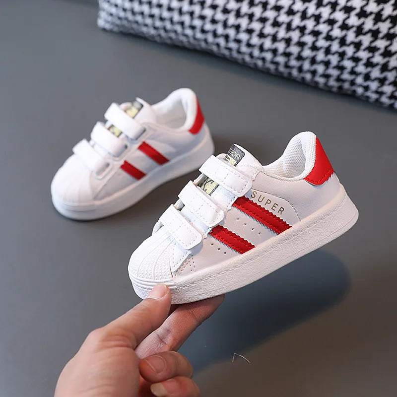 Kids White Sneakers Non Slip Breathable Casual Shoes for Boys Girls
