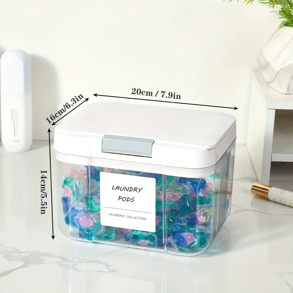 Laundry Pod Container with Lid Sealed Pop Up Large Capacity Organizer Box