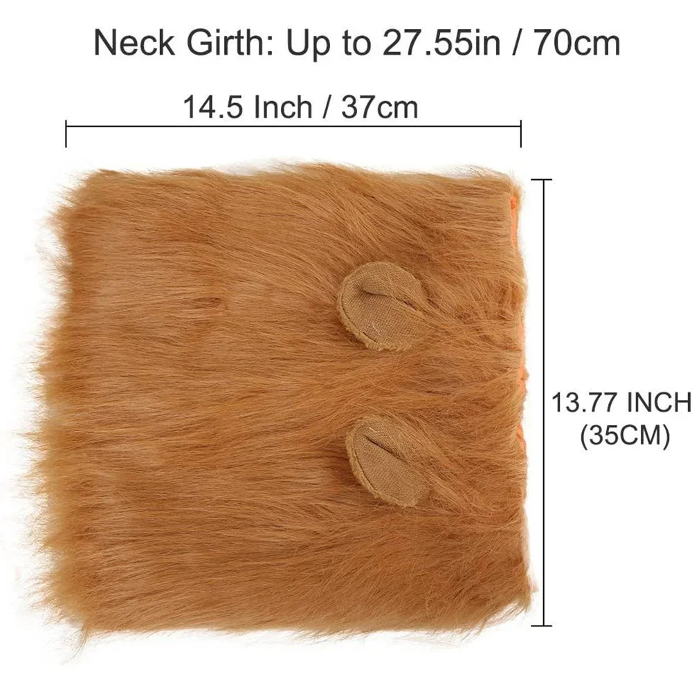 Dog Lion Mane Costume Realistic Pet Wig for Medium Large Dogs