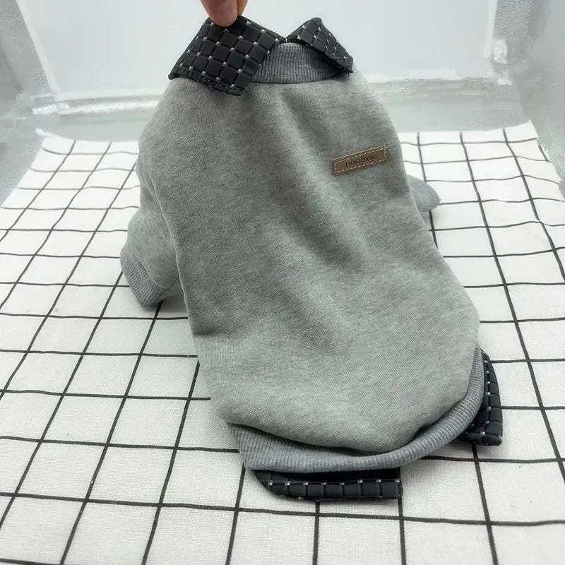 Dog Warm Hoodie Jacket Winter Pet Clothes Small Dog Coat Plaid Shirt