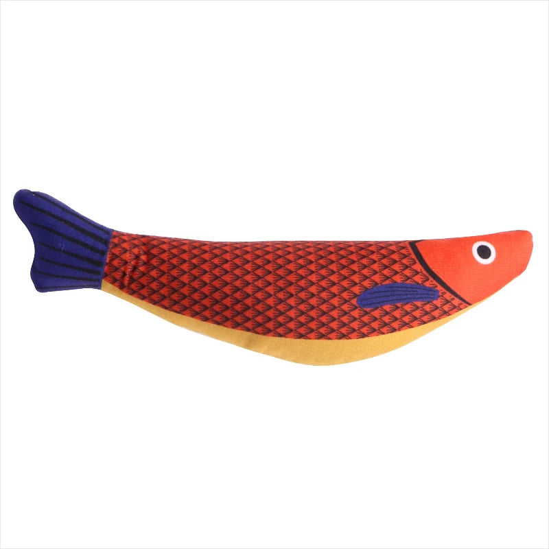 Catnip Fish Plush Cat Chew Toy Squeaky Bite Resistant