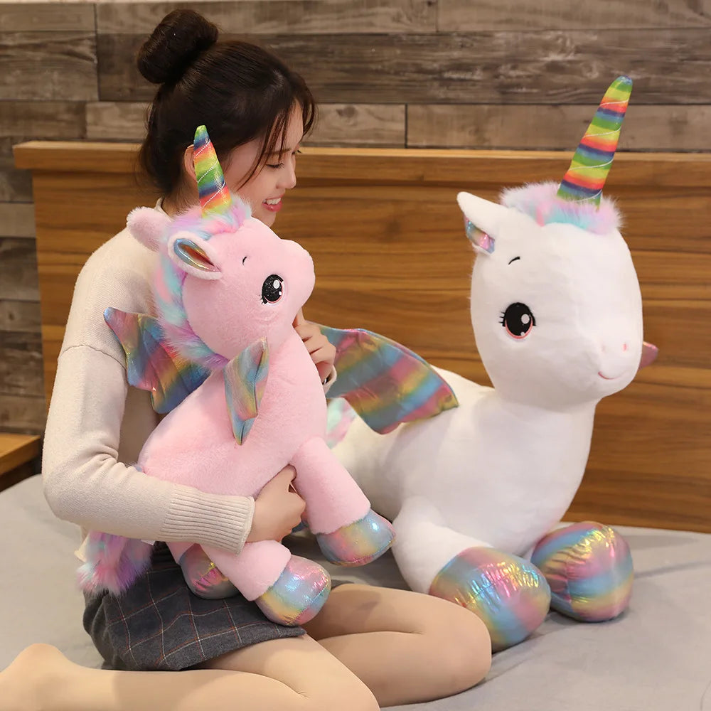Rainbow Unicorn Plush Toy Soft Stuffed Animal Pillow Cute Kawaii Unicorn Doll for Kids Gift & Room Decor