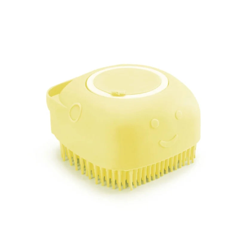 Pet Bath Brush with Shampoo Dispenser – Silicone Dog & Cat Massage Grooming Tool