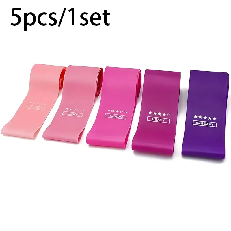 5-Piece Latex Resistance Bands Set Strength Training Home Gym Loop Bands